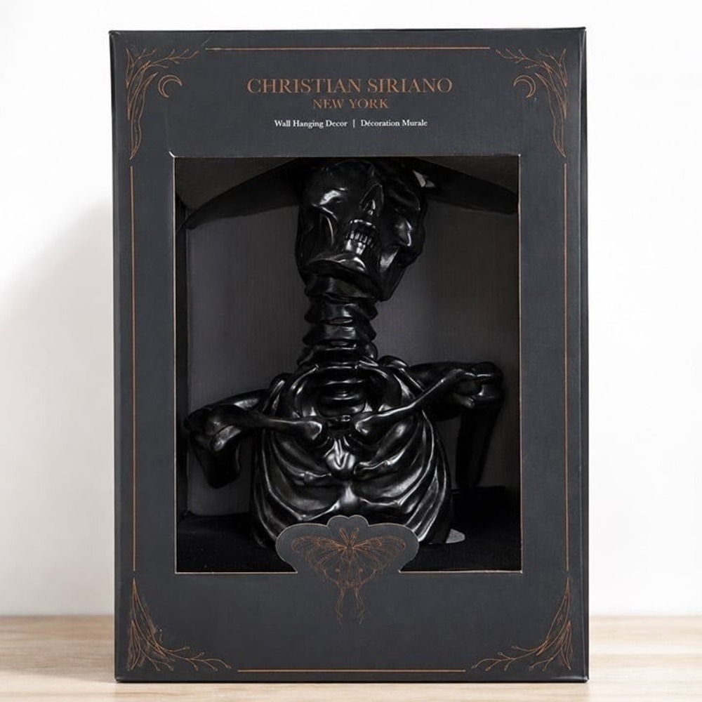 Christian Siriano Gothic Skull Wall Hanging Decor Halloween Black